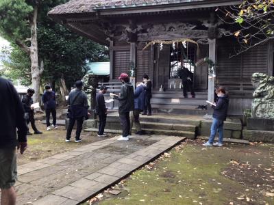 撮影風景　福浦の子之神社での撮影