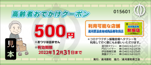 高齢者おでかけクーポン（12月31日まで）