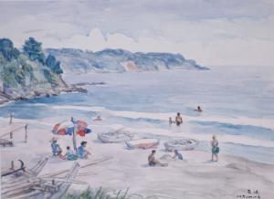 富田通雄《吉浜の夏》1955年