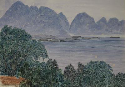 平松礼二《ハロン湾一望》