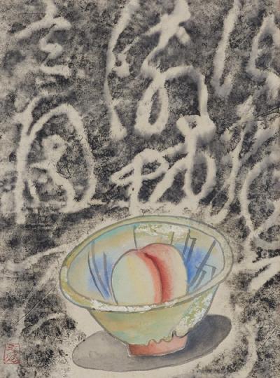 井上三綱《懐素と桃》1973年