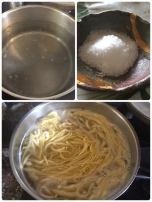 パスタをゆでる